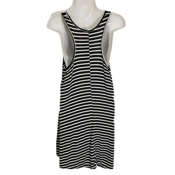 Socialite Womens Mini Dress Size Medium Striped Black White Halter Back Scoop - Picture 2 of 7